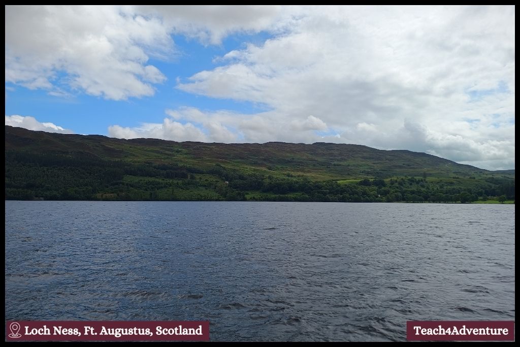 Loch Ness as seen from the Circular cruise taken during our Rabbie's tour