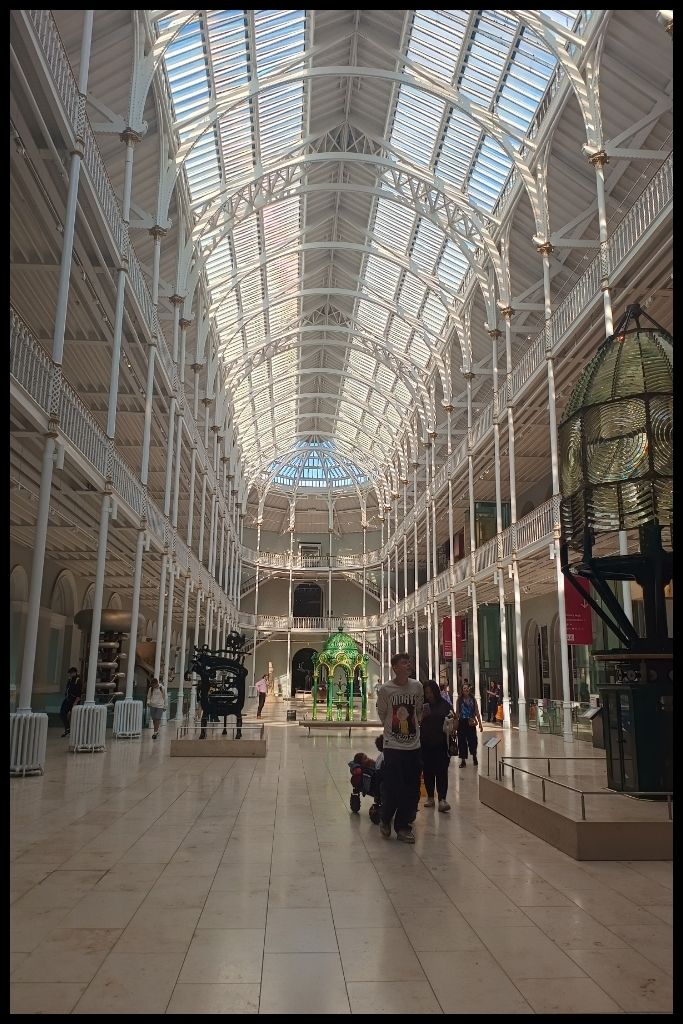 Affordable Activity visiting the national Museum of Scotland pictured is the high structured ceiling of the stunning entrance 